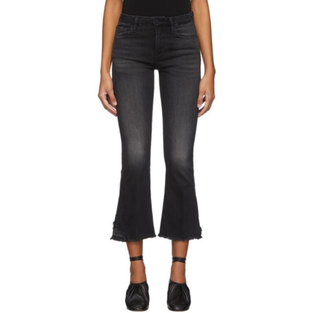 Frame Le Crop Mini Boot Jeans Mid Rise Crop Released Hem Romeo Black 26x26